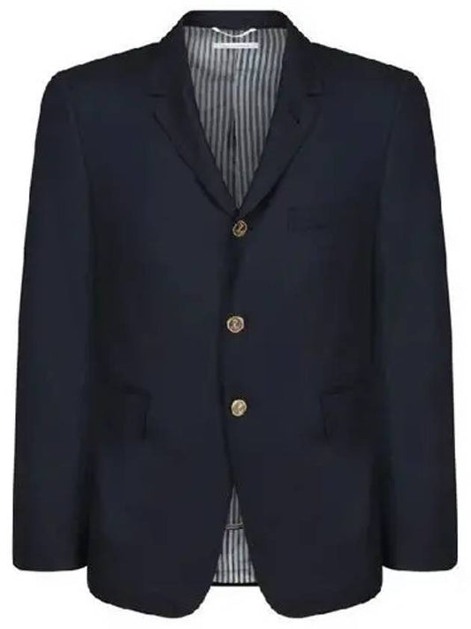 Super 120S Wool Twill Single Breasted Classic Jacket Navy - THOM BROWNE - BALAAN 2