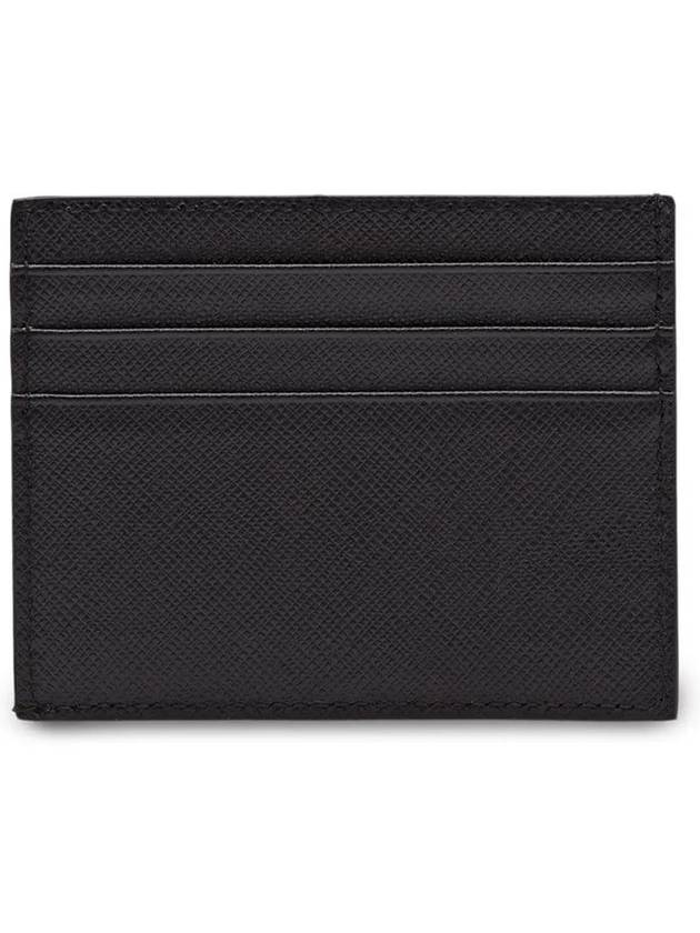 Triangle Logo Saffiano Card Wallet Black - PRADA - BALAAN 3