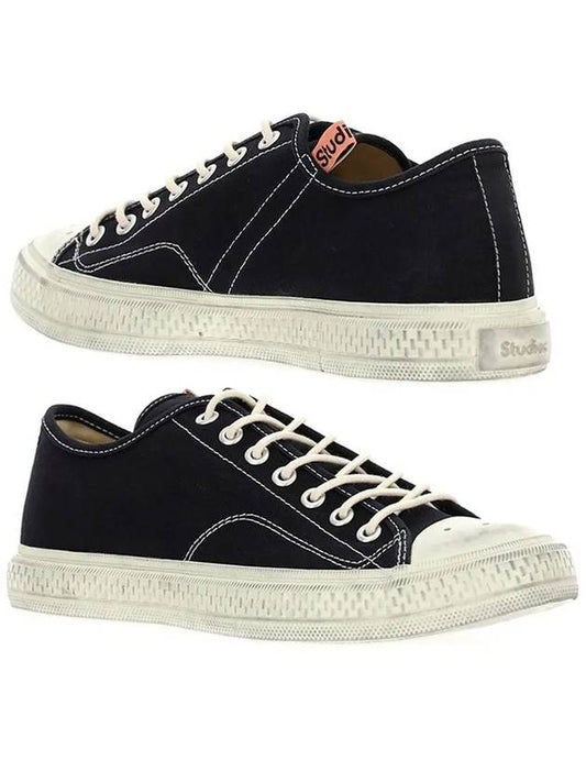 Vintage Canvas Low Top Sneakers Black - ACNE STUDIOS - BALAAN 2