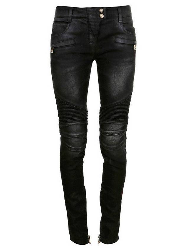 Women's Biker Skinny Jeans Black - BALMAIN - BALAAN 1