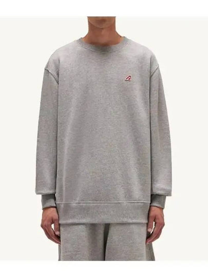 Men's Logo Patch Sweatshirt Gray - AUTRY - BALAAN 2