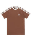 3 Stripe Classic Short Sleeve T-shirt Brown - ADIDAS - BALAAN 3