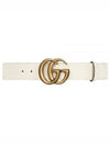 GG Marmont Buckle Leather Belt White - GUCCI - BALAAN 2