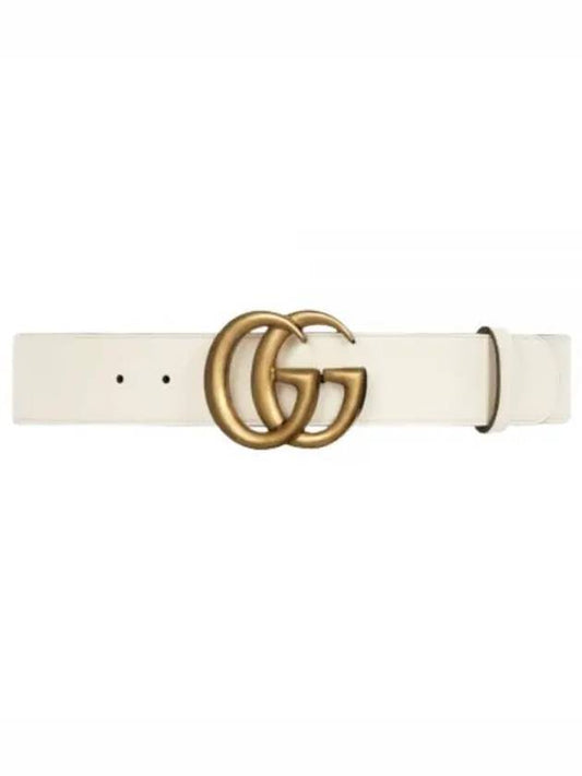 GG Marmont Buckle Leather Belt White - GUCCI - BALAAN 2