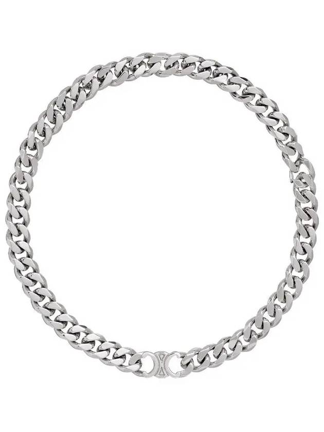 Triomphe Gourmette Rhodium Finish Necklace Silver - CELINE - BALAAN 3