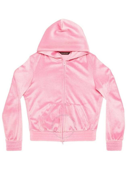 stretch velvet hooded zip-up pink - BALENCIAGA - BALAAN 2