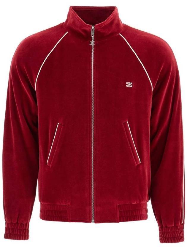 Velvet Triomphe Jersey Track Jacket Red - CELINE - BALAAN 1