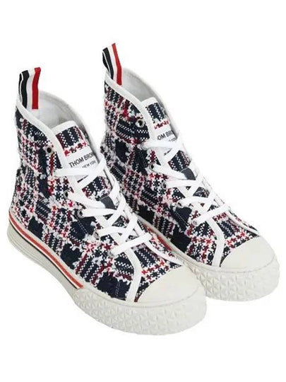 Prince Of Wales Tweed High Top Sneakers - THOM BROWNE - BALAAN 2