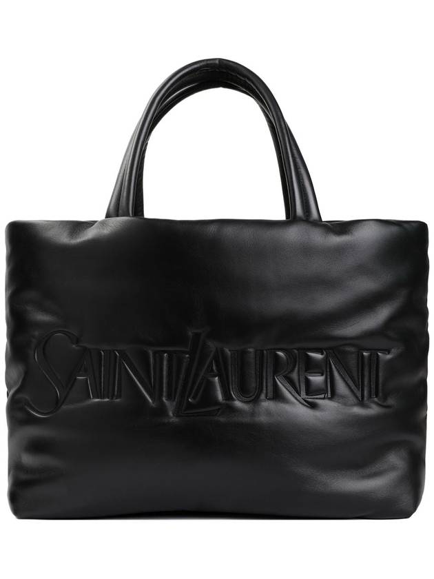 Logo Nappa Lambskin Tote Bag Black - SAINT LAURENT - BALAAN 2