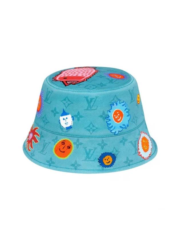 Reversible Face Bucket Hat Blue - LOUIS VUITTON - BALAAN 1