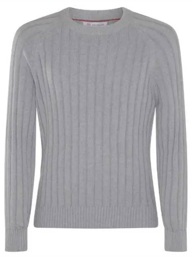 Cashmere Silk Round Neck Knit Top Grey - BRUNELLO CUCINELLI - BALAAN 2