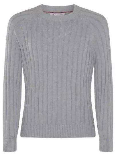 Cashmere Silk Round Neck Knit Top Grey - BRUNELLO CUCINELLI - BALAAN 2