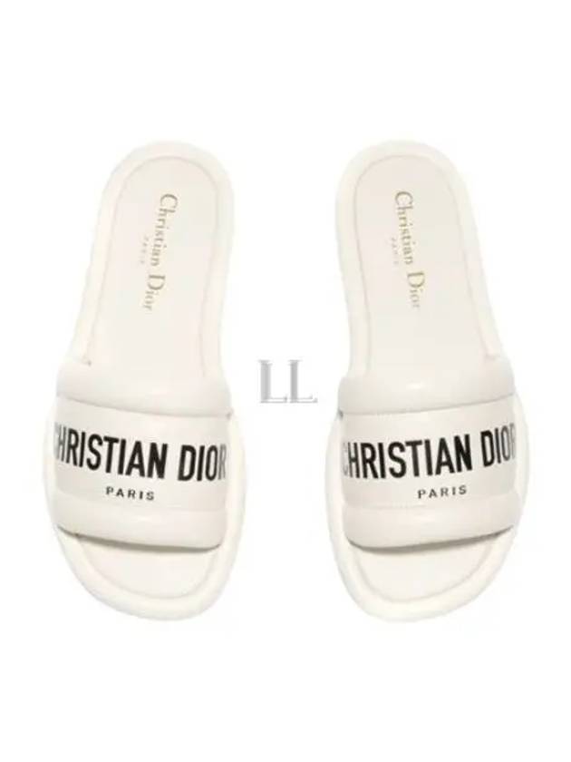 Every-D Embossed Lambskin Slippers White - DIOR - BALAAN 2