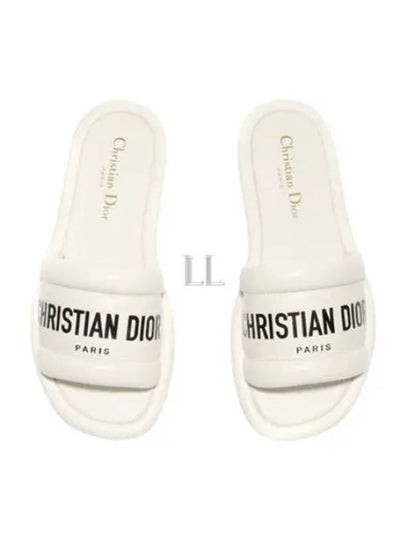 Every-D Embossed Lambskin Slippers White - DIOR - BALAAN 2