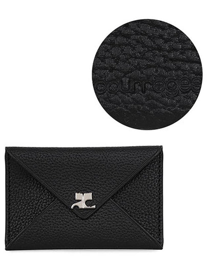 Logo Envelope Leather Card Holder Black - COURREGES - BALAAN 2