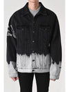 Half Painted Denim Jacket Black - MSGM - BALAAN 3