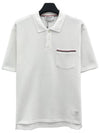 RWB Pocket Interlock Cotton Short Sleeve Polo Shirt White - THOM BROWNE - BALAAN 2