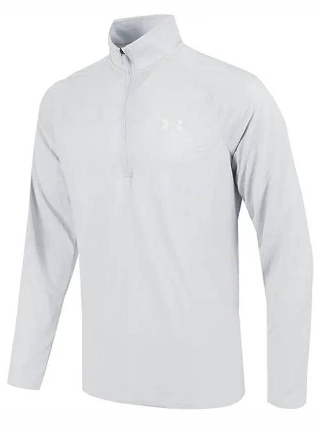 Tech Twist Half Zip Up Long Sleeve T-Shirt Grey - UNDER ARMOUR - BALAAN 3