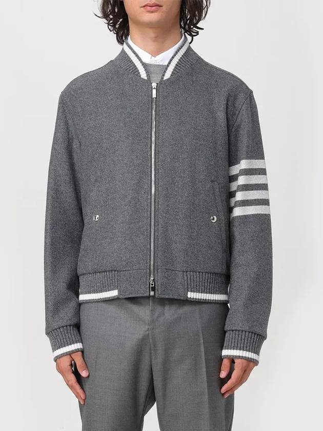 4 Bar Stripe Bomber Jacket Grey - THOM BROWNE - BALAAN 2