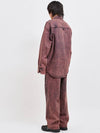 Oversized Wine Denim Shirt Set Pink - C WEAR BY THE GENIUS - BALAAN 7