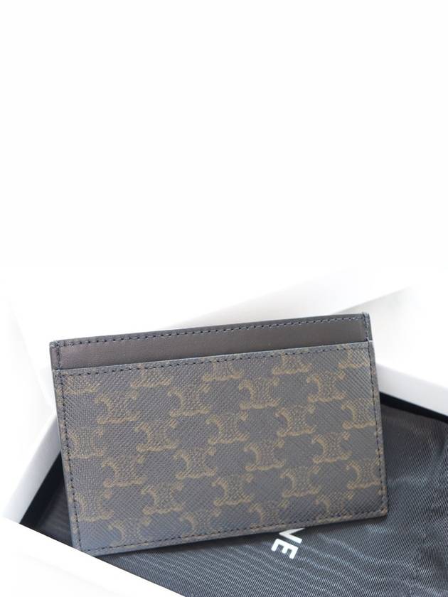 Card Holder in Triomphe Canvas and Calfskin Black - CELINE - BALAAN 5