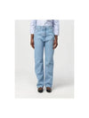 Triangle Logo High Rise Denim Jeans Sky Blue - PRADA - BALAAN 4