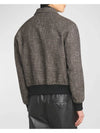 Pied De Poule Blouson Zip Up Jacket Black Charcoal - BOTTEGA VENETA - BALAAN 5