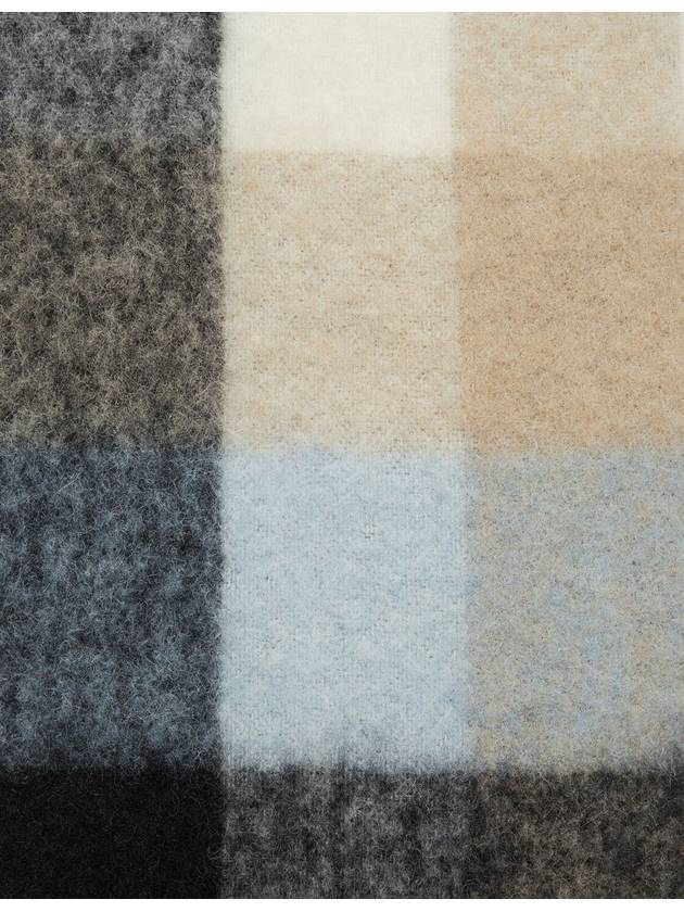 Check Mohair Muffler Blue Beige Black - ACNE STUDIOS - BALAAN 5