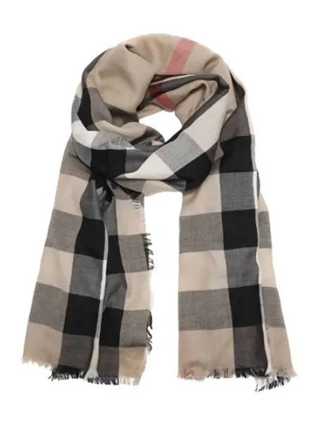 light check cashmere scarf women - BURBERRY - BALAAN 1