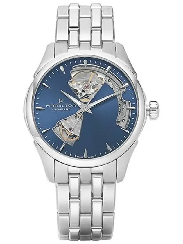 Jazzmaster Open Heart Metal Watch Blue Silver - HAMILTON - BALAAN 5