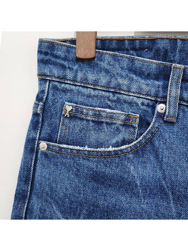 Men's Logo Patch Jean Blue - AMI - BALAAN 7