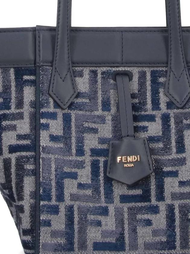 Origami Small FF Chenille Bucket Bag Dark Blue - FENDI - BALAAN 5