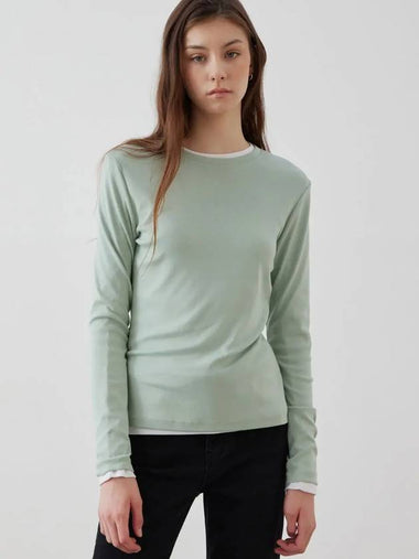 Soft round neck long sleeve t shirt mint - LESEIZIEME - BALAAN 1