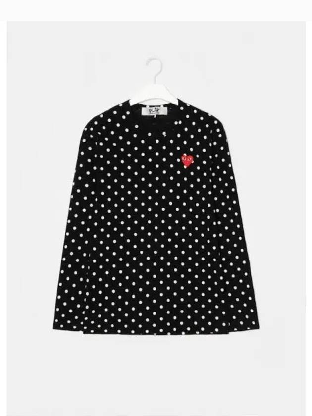 Unisex Red Heart Waffen Polka Dot T Shirt Black White Domestic Product GM0024042381200 - COMME DES GARCONS PLAY - BALAAN 1