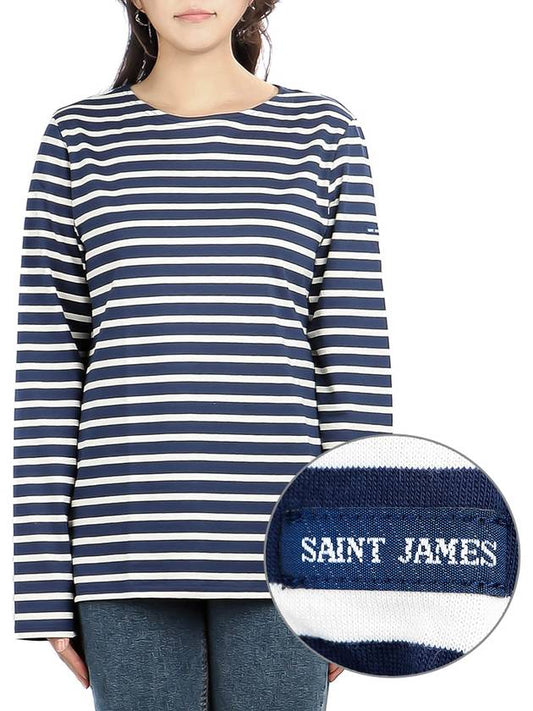 Minquiers Modern Stripe Long Sleeve T-Shirt Navy - SAINT JAMES - BALAAN 2