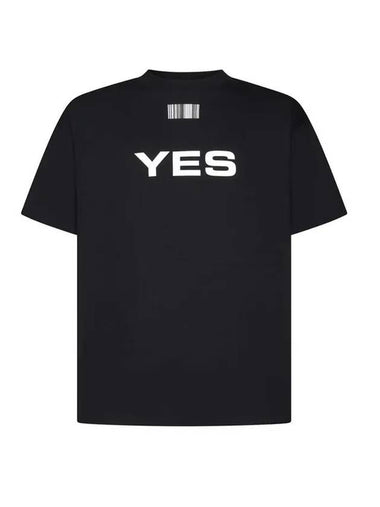 Yes No Print Short Sleeve T-Shirt Black - VETEMENTS - BALAAN 1