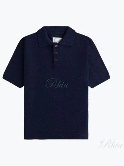 Nostalgic Boucle Knit Polo Shirt Navy - MAISON MARGIELA - BALAAN 2