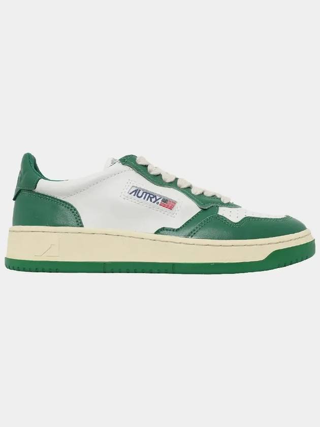 Women's Medalist Green Tab Leather Low Top Sneakers White - AUTRY - BALAAN 4