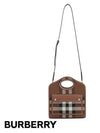 Mini Knit Check Leather Pocket Tote Bag Brown - BURBERRY - BALAAN 5