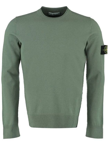 Wappen Patch Crew Neck Wool Knit Top Khaki - STONE ISLAND - BALAAN 1