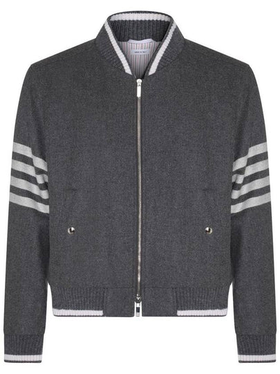 4 Bar Stripe Bomber Jacket Grey - THOM BROWNE - BALAAN 2