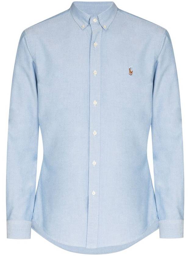 Men's Embroidery Pony Slim Fit Long Sleeves Shirt Blue - POLO RALPH LAUREN - BALAAN 2