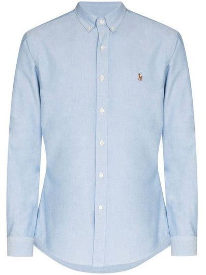 Men's Embroidery Pony Slim Fit Long Sleeves Shirt Blue - POLO RALPH LAUREN - BALAAN 2