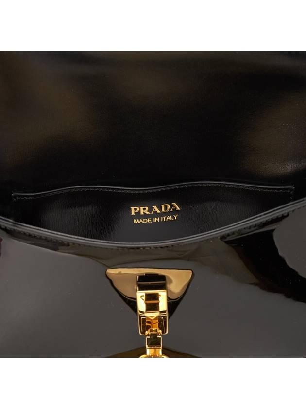 Patent Leather Shoulder Bag Black - PRADA - BALAAN 9