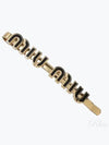 Enamel Metal Hair Clip Gold Black - MIU MIU - BALAAN 2