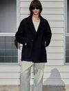 Overfit Wool Peacoat Navy - MUILL - BALAAN 2