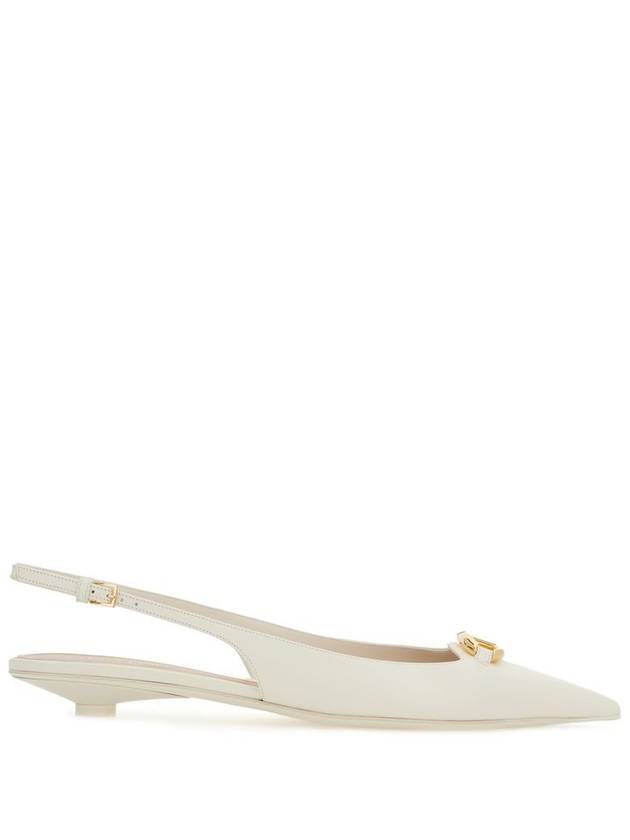 V Logo Bold Edition Sling Back Ballerina White - VALENTINO - BALAAN 2