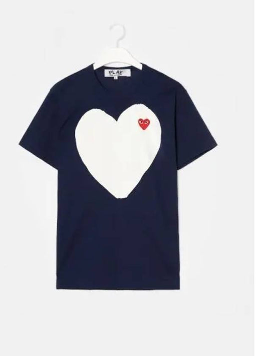 Women s Red Heart Waffen T shirt Navy Domestic Product GM0023022211054 - COMME DES GARCONS PLAY - BALAAN 1