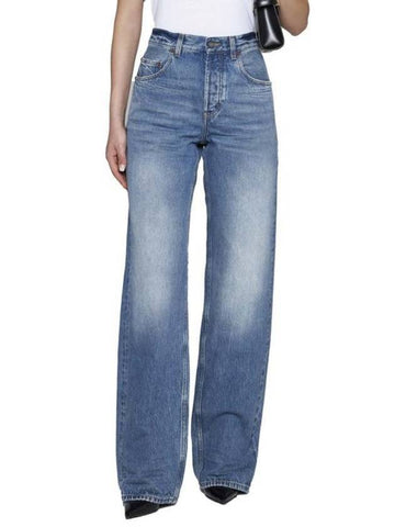 Long Extreme Lake Medium Baggy Jeans Blue - SAINT LAURENT - BALAAN 1