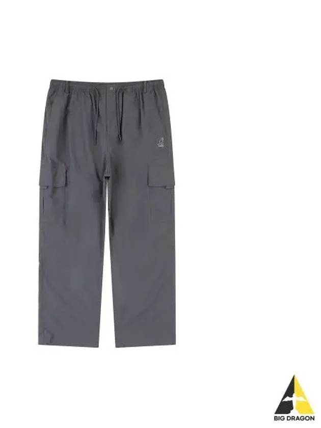 Nylon Wide Cargo Pants 4537 Charcoal - KANGOL - BALAAN 1